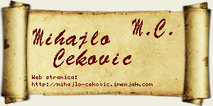 Mihajlo Čeković vizit kartica